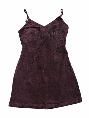Lulus Cordoruy Spaghetti Strap Mini Dress in Deep Plum
